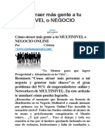 Cómo Atraer Más Gente A Tu Multinivel o Negocio Online