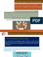 Test Vocacionales para Ingresar A La Educación Superior