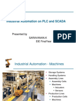 Industrial Automation On PLC and Scada: Presented by Saravanan.K Eie Finalyear