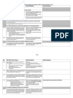 Internal Quality Management System Audit Checklist (ISO9001:2015)