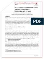 Bending Stress Analysis of Spur Gear by Using Modified Lewis Formula