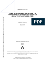 Technical Requirements For The Supply of Components in 6mo Austenitic, 22Cr Duplex and 25Cr Super Duplex Stainless Steel