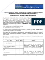 Preconvocatoria Insumos Conservacion