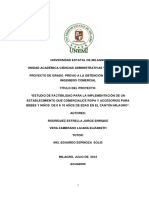 Estudio de Factibilidad para La Implementación de Un Establecimiento Que Comercialice Ropa y Accesorios para Bebes y Niños de 0 A 10 Años de Edad en El Cantón Milagro PDF