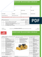 JH FRM Pae 001 06 Dozer Plant Pre Acceptance Checklist