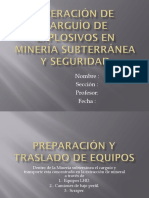 Operación de Carguío de Explosivos en Minería Subterránea