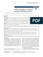 The Effect of Pacifier Sucking On Orofacial Structures: A Systematic Literature Review