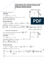 Derivation of Expressions For Section Forces and Membrane Deformation