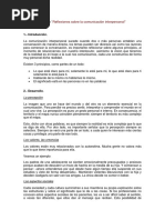 Reflexiones Sobre La Comunicación Interpersonal