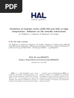 Oxidation of Stainless Steels (AISI 304 and 316) at High Temperature. Influence On The Metallic Substratum