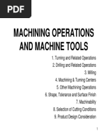 Machining Operations and Machine Tools