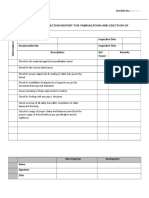 Checklist For Cable Try Fabrication and Eraction