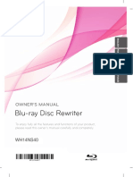 Blu-Ray Disc Rewriter: Owner'S Manual