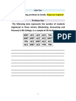 Statistics Quiz One