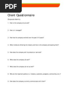 Client Questionnaire: Corporate Identity