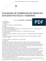 Programa de Formación de Grado en Estudios Políticos y Gobierno