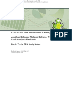 P2.T6. Credit Risk Measurement & Management Jonathan Golin and Philippe Delhaise, The Bank Credit Analysis Handbook Bionic Turtle FRM Study Notes