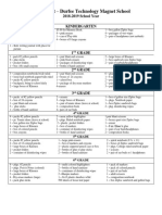 Durfee School Supplies List