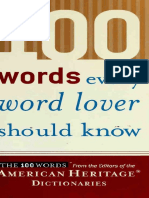 100 Words Every Word Lover Shou - American Heritage Publishing Co