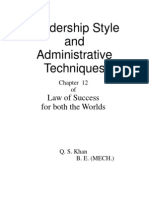 Leadership Style and Administrative Techniques: Law of Success For Both The Worlds