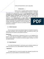 Formas y Fuentes de Financiamiento A Corto y Largo Plazo