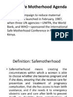 Global Safe Motherhood Agenda