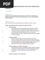 Exam Design: Exam 70-533: Implementing Microsoft Azure Infrastructure Solutions