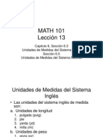 Unidades de Medidas Inglés y MétricoLección 13