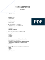 Health Economics: Prelims