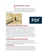 Características Del Texto Escrito