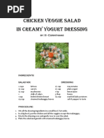 Chicken Veggie Salad in Creamy Yogurt Dressing: By: III - Corinthians