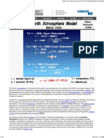 Earth Atmosphere Model - Metric Units