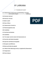 SUM ACADEMY LARKANA - MCQ TEST Chapter 1 - HOMEOSTASIS