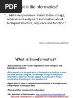 1 What Is Bioinformatics