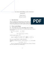 Notes On Mean Embeddings and Covariance Operators: Arthur Gretton February 24, 2015