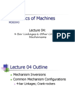 Mechanics of Machines: 4-Bar Linkages & Other Common Mechanisms