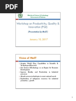 Workshop On Productivity, Quality & Innovation (Pqi) : Vision of Most