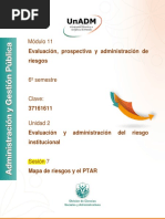 Módulo 11: Evaluación, Prospectiva y Administración de Riesgos