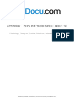 Criminology Theory and Practise Notes Topics 1 10