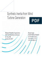 Synthetic Inertia From Wind Turbine Generation, Randy Voges