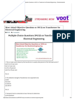 Objective Questions or MCQ On Transformer For Electrical Engineering - Electricalnotes4u