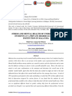 Stress and Mental Health of Undergradute Students at A Private Higher Learning Institution in Malaysia