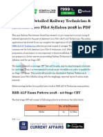 Detailed Railway Technician & Assistant Loco Pilot Syllabus 2018 in PDF