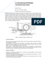 Energy Conversion Lab, IIT Kanpur: Lab Manual For Pelton Turbine