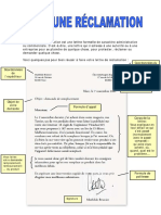 Lettre de Réclamation