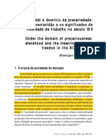 (Espada, Henrique) Sob o Domínio Da Precariedade Escravidão e Os Significados Da Liberdade de Trabalho No Século XIX