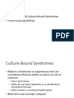 Today: - Mental Health & Culture-Bound Syndromes - Presentation Guidelines