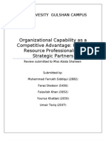 Organizational Capability As A Competitive Advantage: Human Resource Professionals As Strategic Partners