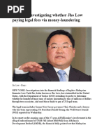 WSJ: US Investigating Whether Jho Low Paying Legal Fees Via Money-Laundering