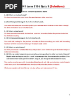 CS/COE 1541 Term 2174 Quiz 1: (Solutions)